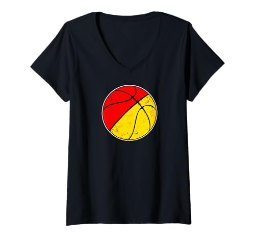 Damen Basketball Deutschland T-Shirt mit V-Ausschnitt Damen Basketball Deutschland T-Shirt mit V-Ausschnitt von Basketball Designs