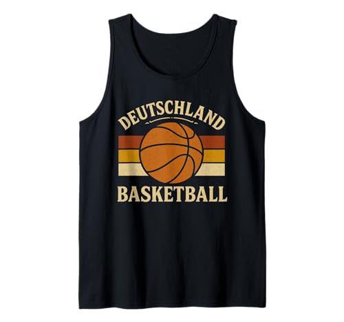 Herren Vintage Streifen Deutschland Basketball Tank Top von Basketball Deutschland Sport Geschenk für Trainer