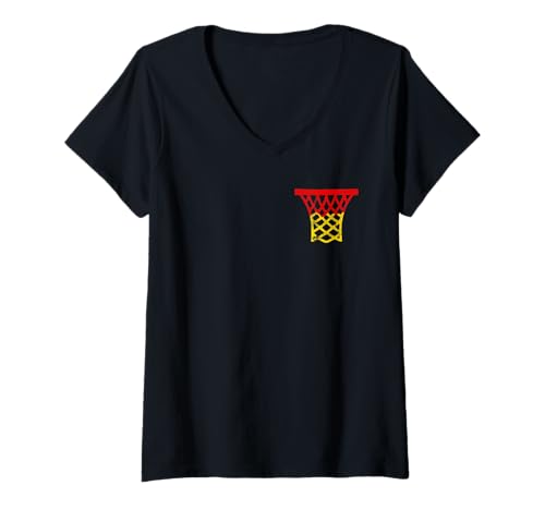 Damen Deutschland Basketball T-Shirt mit V-Ausschnitt von Basketball Deutschland