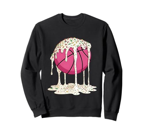 Christmas Sprinkles Pink Basketball Jungen Mädchen Kinder Drippy Sweatshirt von Basketball Drip Ice Cream Dripping Graphic