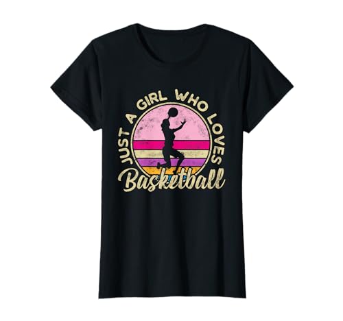 Nur ein Mädchen, das Basketball liebt Damen Retro Basketball T-Shirt von Basketball Frauen Trikot Bekleidung