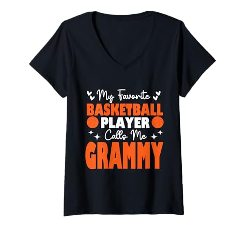 Damen Mein Lieblingsbasketballspieler nennt mich Grammy Mother's Day T-Shirt mit V-Ausschnitt Damen Mein Lieblingsbasketballspieler nennt mich Grammy Mother's Day T-Shirt mit V-Ausschnitt von Basketball Lover Sport Basketball Player Family