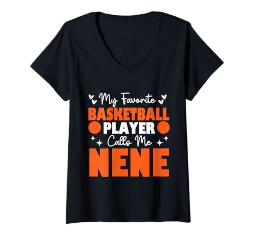 Damen Mein Lieblingsbasketballspieler nennt mich Nene Muttertag T-Shirt mit V-Ausschnitt Damen Mein Lieblingsbasketballspieler nennt mich Nene Muttertag T-Shirt mit V-Ausschnitt von Basketball Lover Sport Basketball Player Family