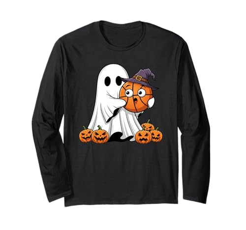 Lustiger Geist Basketball Kürbis Halloween Kinder Herren Damen Langarmshirt Lustiger Geist Basketball Kürbis Halloween Kinder Herren Damen Langarmshirt von Basketball Lovers Cute Halloween Outfits Boy Girl