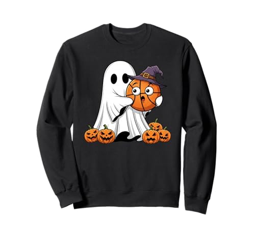 Lustiger Geist Basketball Kürbis Halloween Kinder Herren Damen Sweatshirt Lustiger Geist Basketball Kürbis Halloween Kinder Herren Damen Sweatshirt von Basketball Lovers Cute Halloween Outfits Boy Girl