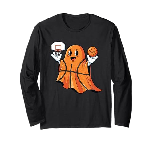 Basketball Ghost Pumpkin Boo Halloween Kinder Herren Damen Langarmshirt Basketball Ghost Pumpkin Boo Halloween Kinder Herren Damen Langarmshirt von Basketball Lovers Halloween Ghost Pumpkin Outfits
