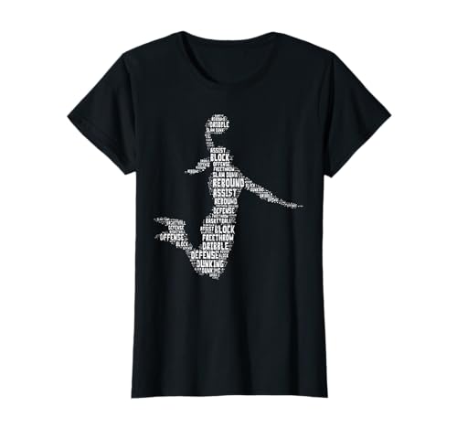 Basketball Mädchen Dunk Words Spieler Frauen Mädchen Kind Teenager Jugend T-Shirt von Basketball Shirts Player Men Women Kids Gift
