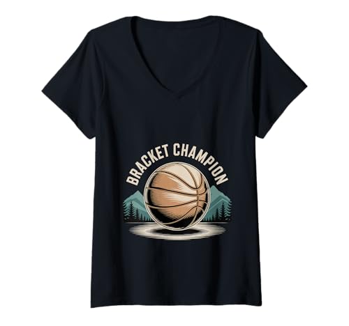 Damen Bracket Champion Basketball Winner Player Sports - T-Shirt mit V-Ausschnitt von Basketball -Sieg und Sport