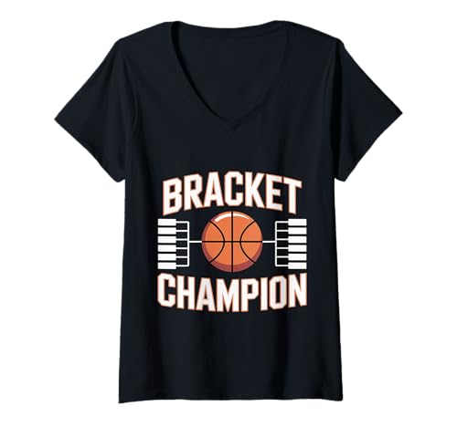 Damen Bracket Champion Basketball Winner Player Sports |- T-Shirt mit V-Ausschnitt von Basketball -Sieg und Sport