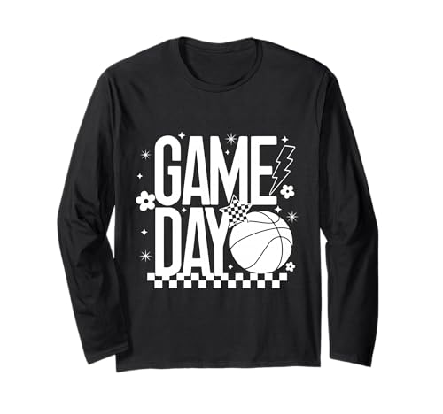 Basketballspiel für Mama, Tipoff Season, kariert, Retro-Design Langarmshirt Basketballspiel für Mama, Tipoff Season, kariert, Retro-Design Langarmshirt von Basketball T-Shirt Co.