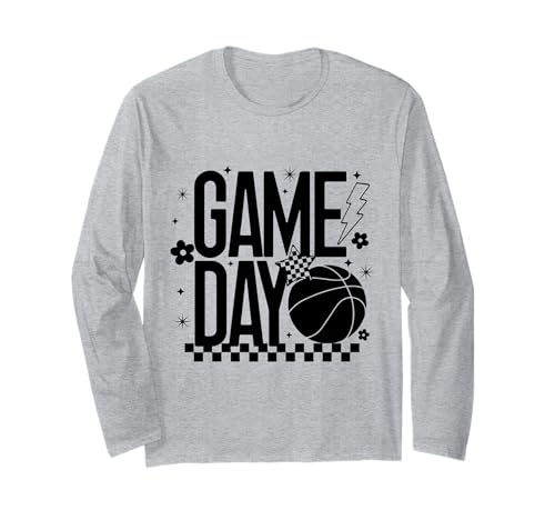 Basketballspiel für Mama, Tipoff Season, kariert, Retro-Design Langarmshirt Basketballspiel für Mama, Tipoff Season, kariert, Retro-Design Langarmshirt von Basketball T-Shirt Co.