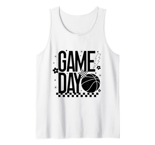 Basketballspiel für Mama, Tipoff Season, kariert, Retro-Design Tank Top Basketballspiel für Mama, Tipoff Season, kariert, Retro-Design Tank Top von Basketball T-Shirt Co.