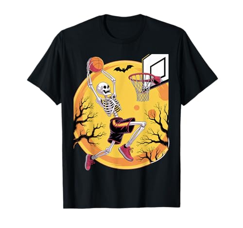 Halloween Basketball Spieler Skelett Jungen Herren Gruselsport T-Shirt Halloween Basketball Spieler Skelett Jungen Herren Gruselsport T-Shirt von Basketball Tees NYC