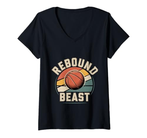 Damen Rebound Beast Basketball -Wettbewerbsspieler - T-Shirt mit V-Ausschnitt von Basketball -Wettbewerbsdominator