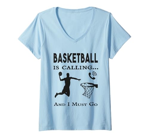 Damen Basketball Ruft und ich muss los, Humor, Basketball. T-Shirt mit V-Ausschnitt Damen Basketball Ruft und ich muss los, Humor, Basketball. T-Shirt mit V-Ausschnitt von Basketball is Calling and i must Go