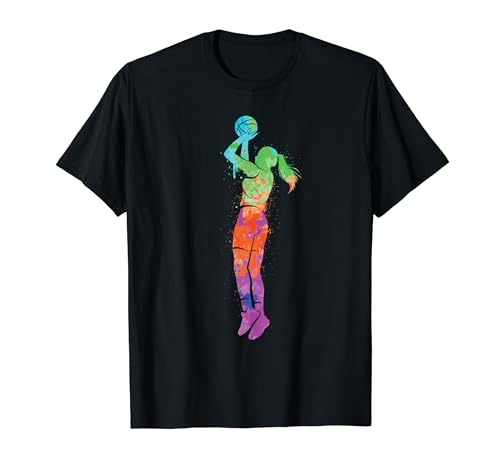 Basketballerin Dunking Kinder Damen Basketball Mädchen T-Shirt Basketballerin Dunking Kinder Damen Basketball Mädchen T-Shirt von Basketballspieler Basketballer Basketball Verein