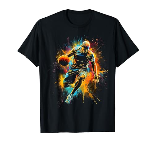 Basketball Spieler im Splash Stil Basketballer Jungs T-Shirt Basketball Spieler im Splash Stil Basketballer Jungs T-Shirt von Basketballspieler und Fans Outftis