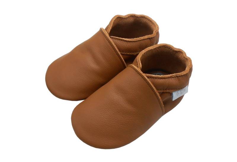 Basrakids Einfarbig Krabbelschuhe Lauflernschuhe Hausschuh Lederpuschen Hausschuh Rutschfest von Basrakids
