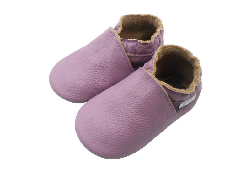 Basrakids Einfarbig Krabbelschuhe Lauflernschuhe Hausschuh Lederpuschen Hausschuh Rutschfest von Basrakids