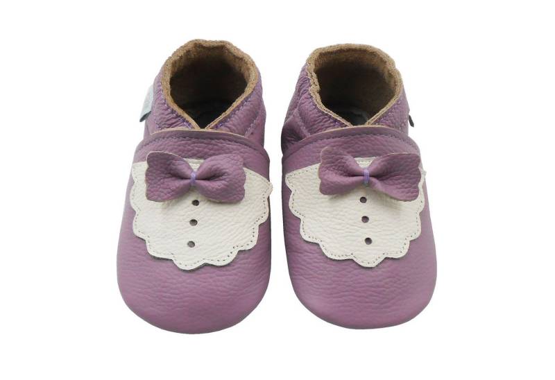 Basrakids Weiche Leder Krabbelschuh Hausschuhe Lederpuschen Fliege Lauflernschuh von Basrakids