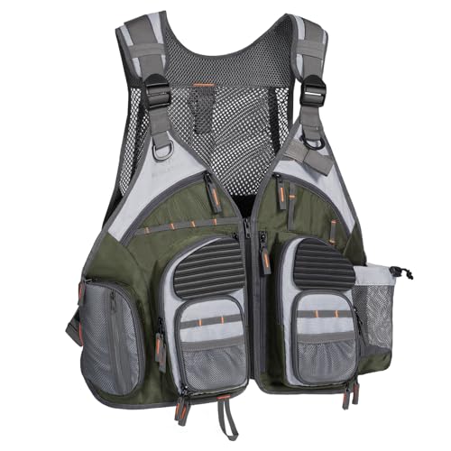 BASSDASH Gurt-Angelweste verstellbar für Männer und Frauen, für Fliegenbarschangeln und Outdoor-Aktivitäten, Dunkelgrün, Einheitsgröße BASSDASH Gurt-Angelweste verstellbar für Männer und Frauen, für Fliegenbarschangeln und Outdoor-Aktivitäten, Dunkelgrün, Einheitsgröße von Bassdash