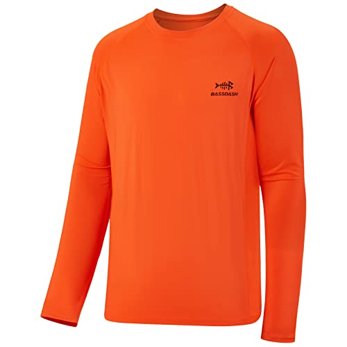 BASSDASH Herren Jagd Camo Performance Langarm Shirt Angeln UPF50+ FS13M, blaze orange, L von Bassdash