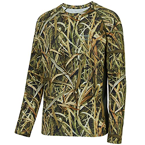 BASSDASH Herren-Langarmshirt, Jagd, Camouflage, LSF 50+, FS13M, Schilfrohr., XL von Bassdash