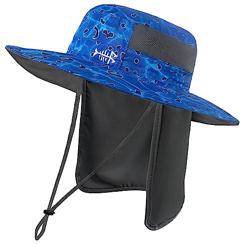 Bassdash Sonnenhut Fischerhut Bucket Hut UPF 50+ UV-Schutz Wasserdichter taktischer Angelhut mit breiter Krempe Einstellbare Größe mit Abnehmbarer Halsklappe für Männer und Frauen von Bassdash