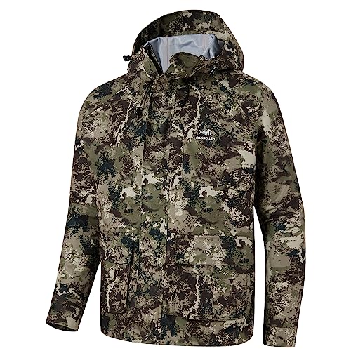 BASSDASH Walker Atmungsaktive wasserdichte Angeln Jagd Watjacken mit geräuschlosem Oberstoff für Männer Frauen in 7 Größen, Grunge, Camouflage, XXL von Bassdash