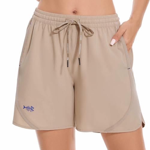 Bassdash Damen 5" Angeln Wanderhose Stretch Shorts UPF 50 + Wasserdicht Schnell Trocken Sportlich Wandern Shorts mit Taschen FP05W von Bassdash