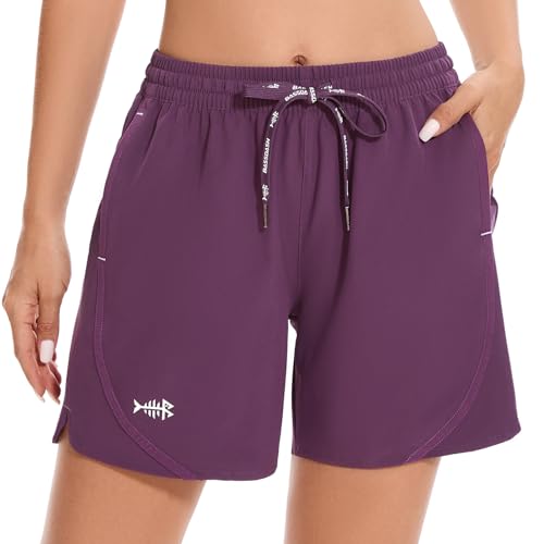 Bassdash Damen 5" Angeln Wanderhose Stretch Shorts UPF 50 + Wasserdicht Schnell Trocken Sportlich Wandern Shorts mit Taschen FP05W von Bassdash