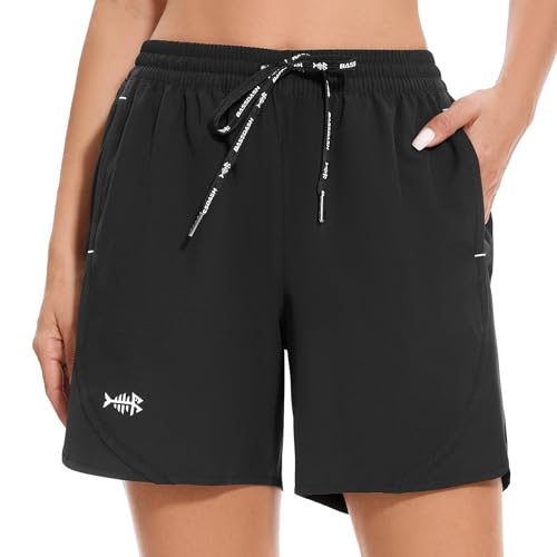 Bassdash Damen 5" Angeln Wanderhose Stretch Shorts UPF 50 + Wasserdicht Schnell Trocken Sportlich Wandern Shorts mit Taschen FP05W von Bassdash