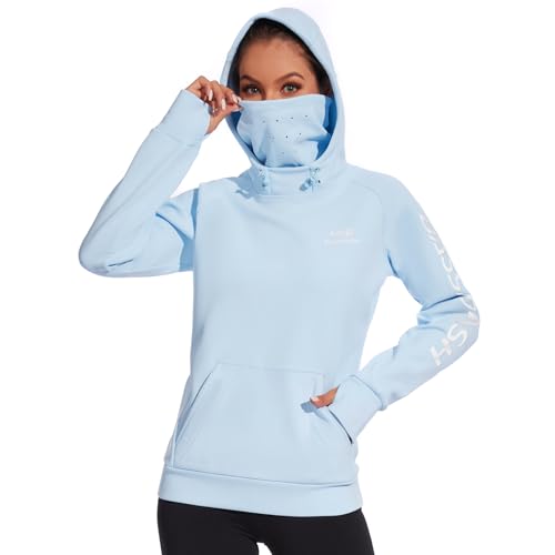 Bassdash Damen Fleece Hoodie Warmer Pullover Kapuzenpullover mit Schlauchschal Wasserdicht Wandern Jagd Angeln Sweatshirt von Bassdash