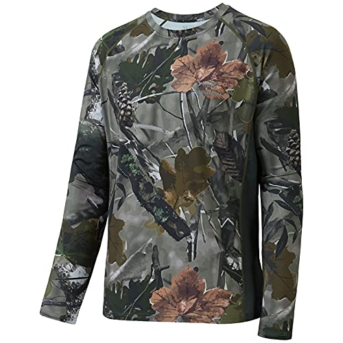 BASSDASH Herren-Langarmshirt, Jagd, Camouflage, LSF 50+, FS13M, Woodland, 4X-Groß von Bassdash