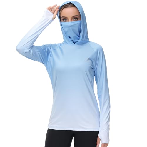Bassdash FS23W Damen Angel Kapuzenshirt mit UPF 50+ und Daumenlöchern für Gesichtsmaske von Bassdash