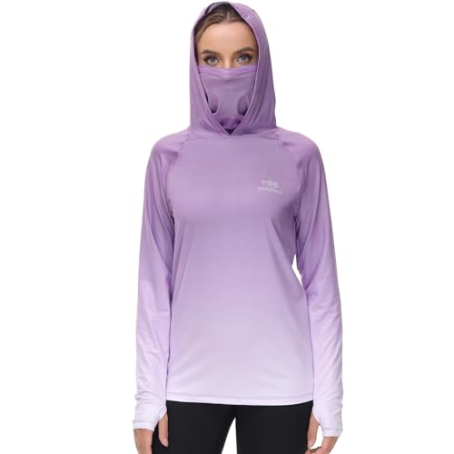Bassdash FS23W Damen Angel Kapuzenshirt mit UPF 50+ und Daumenlöchern für Gesichtsmaske von Bassdash