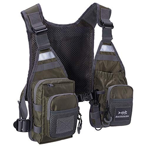 Bassdash FV08 Fliegenfischerweste Anglerweste Ultra Lightweight für Männer und Frauen Tragbare Brustpackung von Bassdash