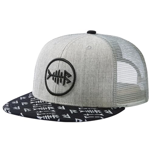 Bassdash Flache Trucker Cap Verstellbar Snapback Cap Baseballkappen Mesh Rückseite für Herren Damen Angeln Jagd von Bassdash
