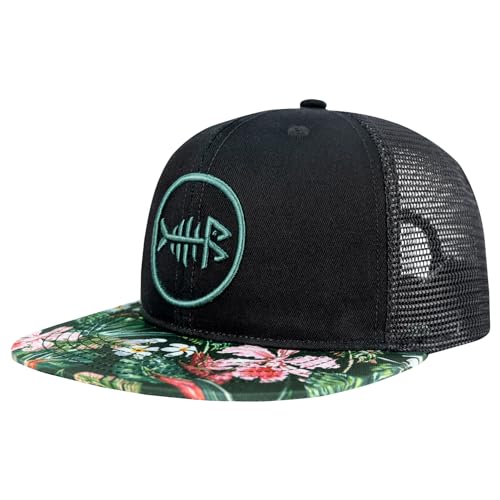 Bassdash Flache Trucker Cap Verstellbar Snapback Cap Baseballkappen Mesh Rückseite für Herren Damen Angeln Jagd von Bassdash