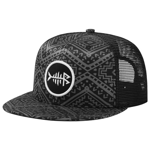 Bassdash Flache Trucker Cap Verstellbar Snapback Cap Baseballkappen Mesh Rückseite für Herren Damen Angeln Jagd von Bassdash