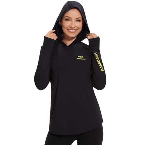 Bassdash Frauen UPF 50+ Langarm Fischereishodie Hemd mit Tasche Sonnenschutz Leichte Kapuze -Hemden FS04W von Bassdash