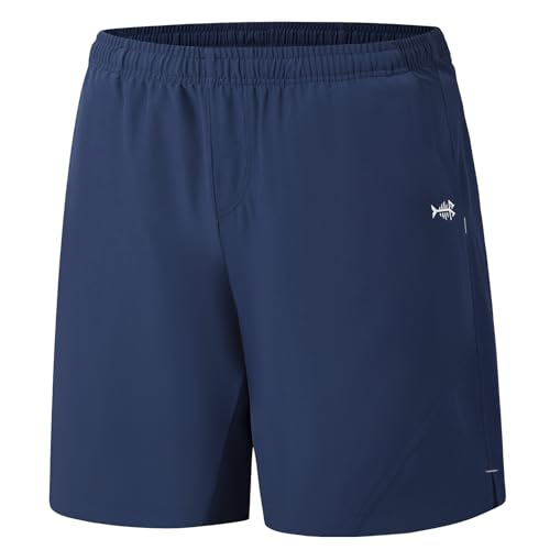 Bassdash Herren 7“ Atmungsaktive Sweatshorts Angelshorts UPF 50+ Leichtgewichtige Wasserabweisende Schnell Trocknende Shorts Zum Wandern mit ReißVerschlusstasche FP06M von Bassdash