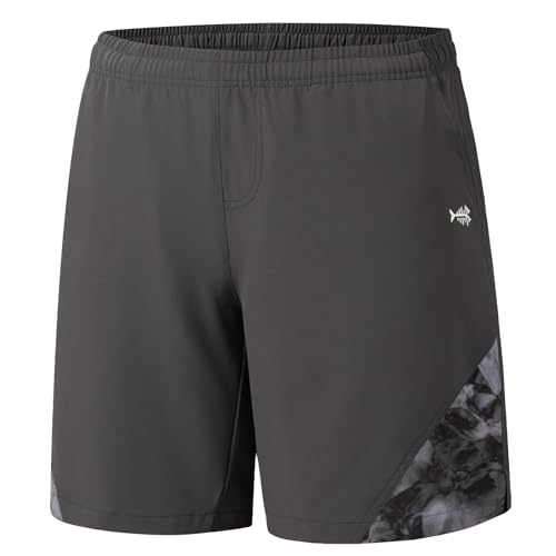 Bassdash Herren 7“ Atmungsaktive Sweatshorts Angelshorts UPF 50+ Leichtgewichtige Wasserabweisende Schnell Trocknende Shorts Zum Wandern mit ReißVerschlusstasche FP06M von Bassdash