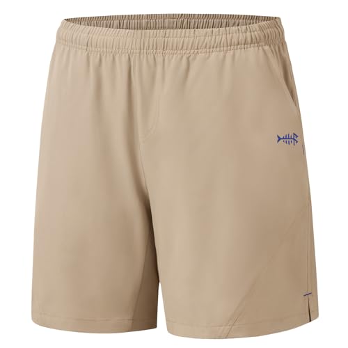 Bassdash Herren 7“ Atmungsaktive Sweatshorts Angelshorts UPF 50+ Leichtgewichtige Wasserabweisende Schnell Trocknende Shorts Zum Wandern mit ReißVerschlusstasche FP06M von Bassdash