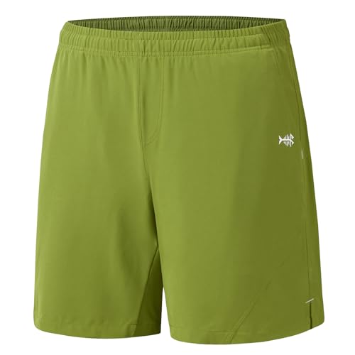 Bassdash Herren 7“ Atmungsaktive Sweatshorts Angelshorts UPF 50+ Leichtgewichtige Wasserabweisende Schnell Trocknende Shorts Zum Wandern mit ReißVerschlusstasche FP06M von Bassdash