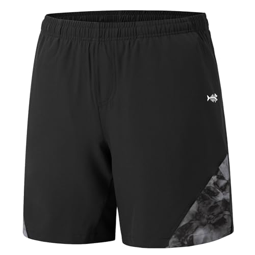 Bassdash Herren 7“ Atmungsaktive Sweatshorts Angelshorts UPF 50+ Leichtgewichtige Wasserabweisende Schnell Trocknende Shorts Zum Wandern mit ReißVerschlusstasche FP06M von Bassdash