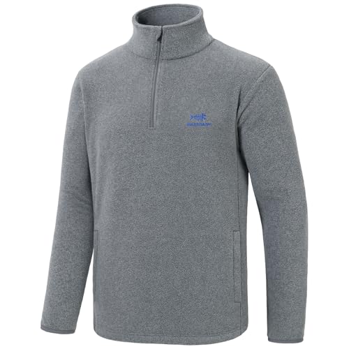 Bassdash Herren Jacke mit Viertelreißverschluss mittelschwerer Polarfleece Pullover warmes atmungsaktives Langarm Sweatshirt für den Außenbereich von Bassdash