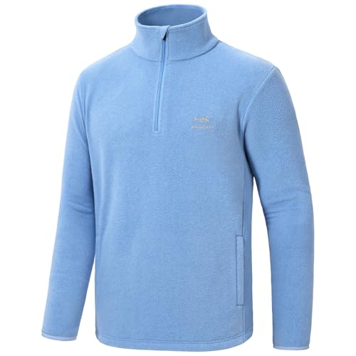 Bassdash Herren Jacke mit Viertelreißverschluss mittelschwerer Polarfleece Pullover warmes atmungsaktives Langarm Sweatshirt für den Außenbereich von Bassdash