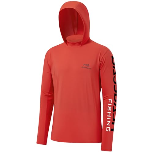 Bassdash Herren Kapuzenpullover Shirt Sonnenschutz UPF50+ UV Pullover Langarm Hoodie für Angeln Rash Guard von Bassdash