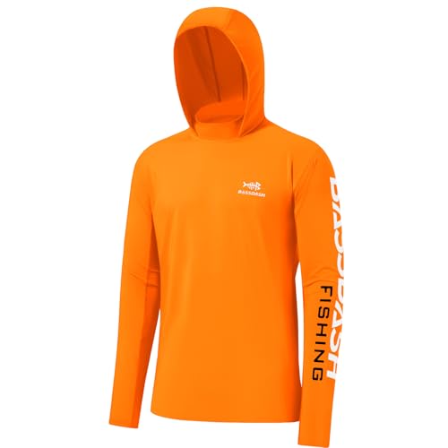 Bassdash Herren Kapuzenpullover Shirt Sonnenschutz UPF50+ UV Pullover Langarm Hoodie für Angeln Rash Guard von Bassdash